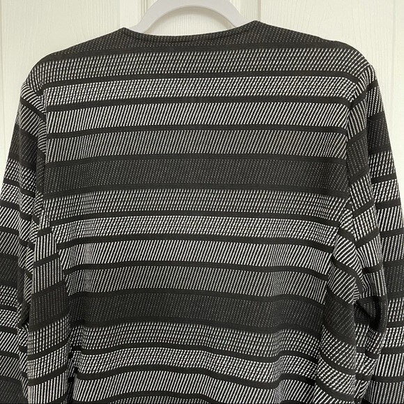 Chico’s 2 Knit Jacket Snap Buttons Black Dark Academia Chic Sophisticated Size L - Picture 9 of 15